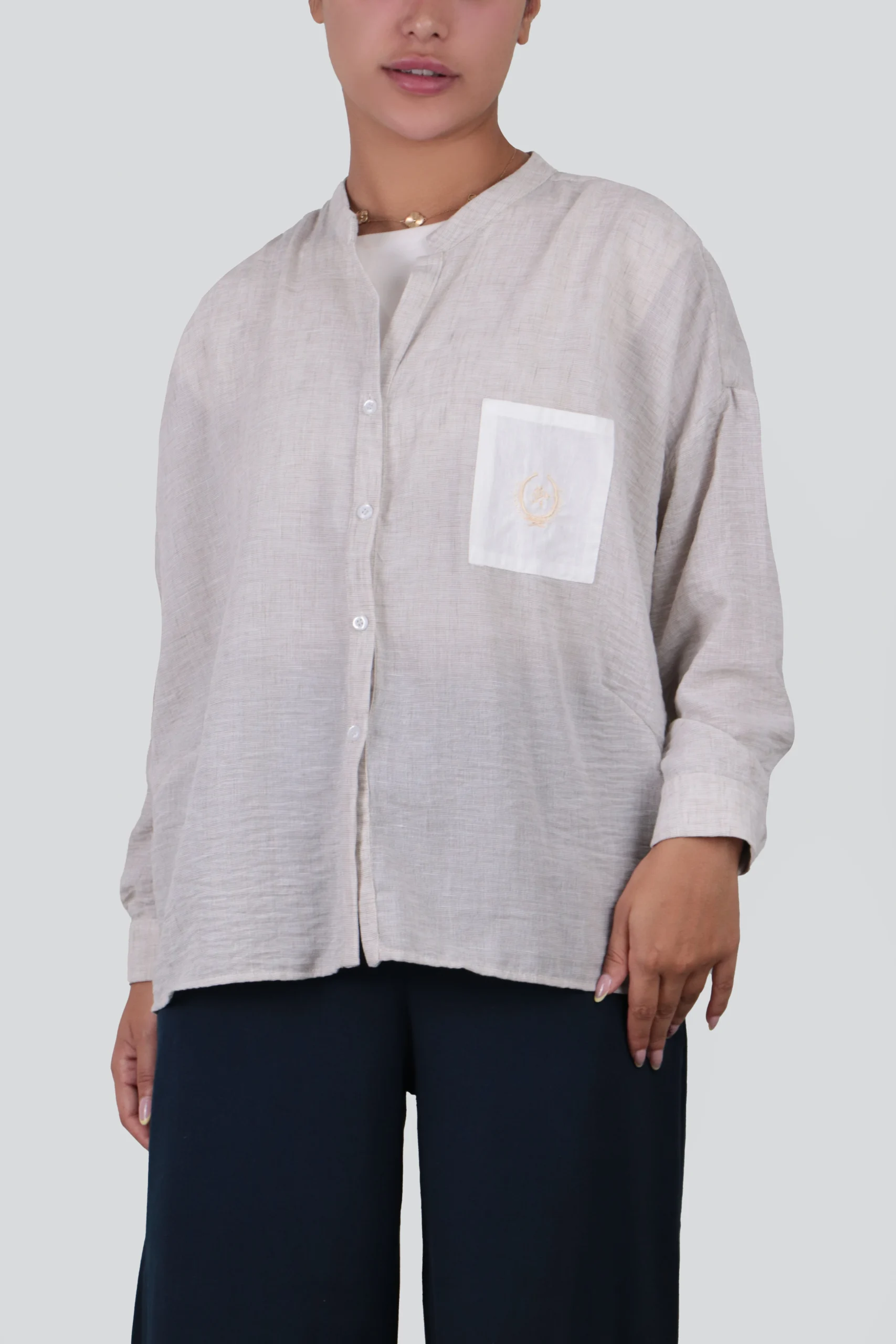 شومیز تک جیب گلدوزی - Image 5